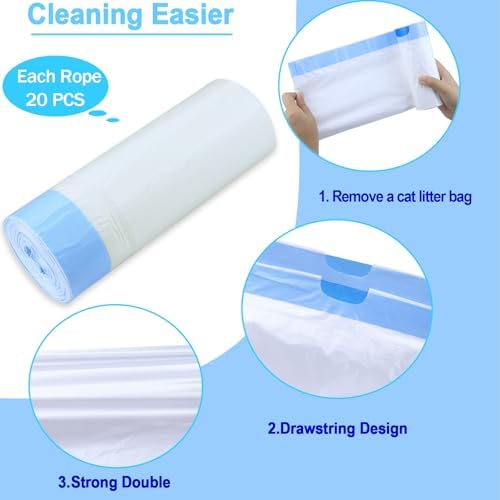 120 Count Cat Litter Box Liners,Waste Bags,Waste Drawer Liners Heavy Duty,Extra-Thick,For Automatic Cat Litter Box,Economy Bulk Pack - Image 3