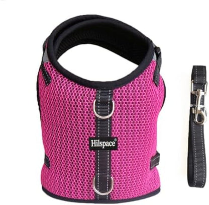Mini Dachshund Harness – No Armpit Rub, Escape Proof, Reflective, No Pull Vest-Style Dachshunds Harness,Breathable Mesh Dog Harness (Rose Red, M: Chest 42-52cm (16.5"-20.5")) - Image 4