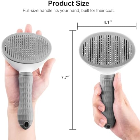 Depets Cat Brush for Shedding, Skin Friendly Self-Clean Dog Slicker Brush - Image 4