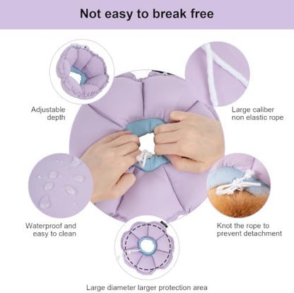 H HIDREAM Dog Cone Collar Stress-Free Recovery Cone Alternative: Adjustable Depth & Diameter for Wide-Neck Dogs (Pugs, Bulldogs, Bullies) Purple Flower XL-B - Image 4