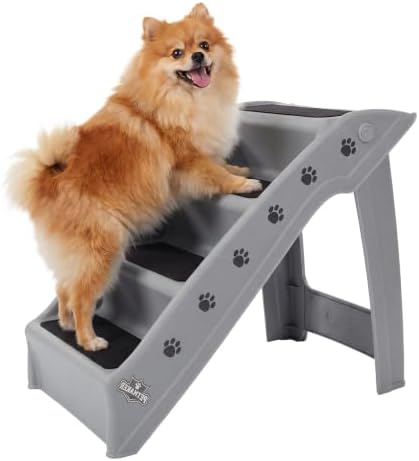 PETMAKER Lightweight Durable Plastic Dog Stairs, Gray, 23.25” x 15” x 19” by PETMAKER