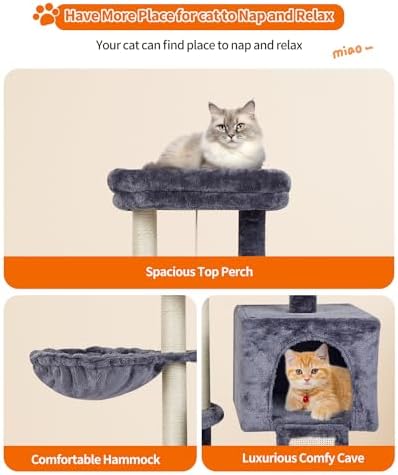 Cute Cat Tree Kitten Cat Tower Condo Furniture Scratching Posts Hammock D - Image 5