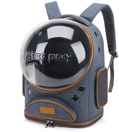 Cat Backpack Carrier, Breathable Cat Carrier Large Space Bubble Pet Backpack for Small Dog and Large cat up to 18lbs, Transparent & Foldable Pet Carrier for Travel Hiking (Blue) - Image 6