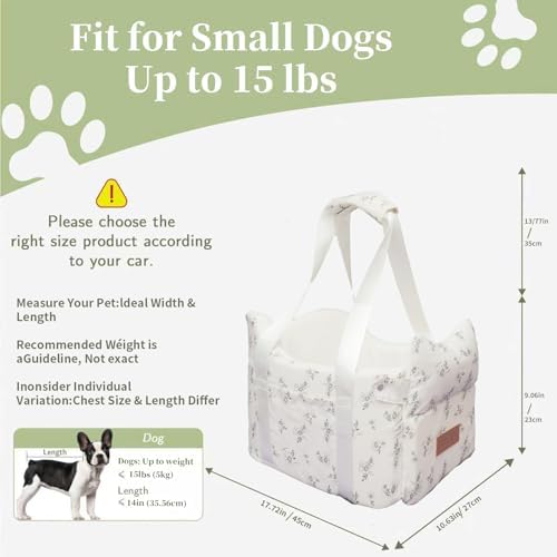 Center Console Dog Car Seat Safe Travel for Small Dogs Under 15 lbs - Image 2