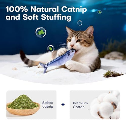 Potaroma Cat Toys Bite-Sized Flopping Fish with Catnip - Image 5