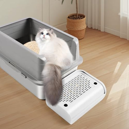 Cat Step for Litter Box, Litter Box Ramp with Filter Function, White - Image 7