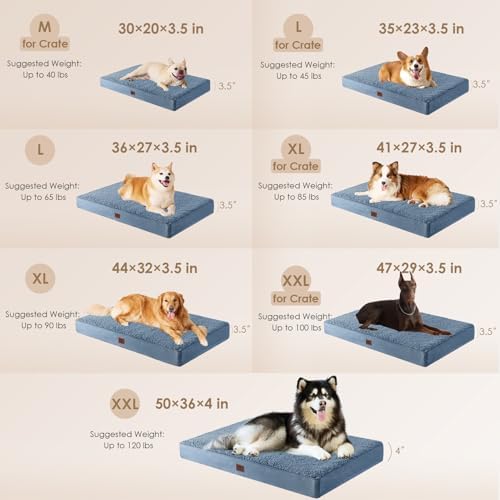 EHEYCIGA Orthopedic Dog Bed Large with Removable Washable Cover, 35x23 - Image 2