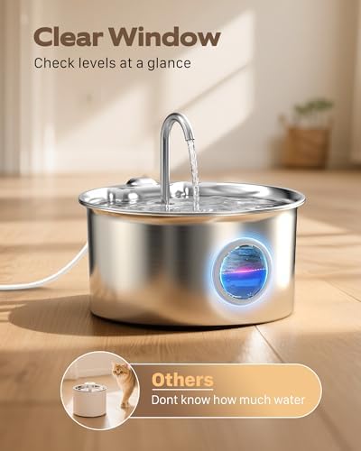Pet Water Fountain Stainless Steel: 8 Filters + 8 Sponges Cat Fountains - Image 4