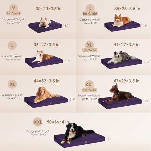 EHEYCIGA Orthopedic Dog Bed Extra Large with Removable Washable Cover, 41IN - Image 2