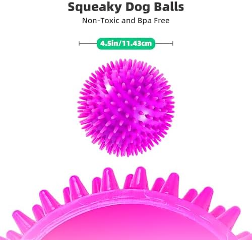 2 Pack 4.5” Squeaky Dog Balls for Large and Medium Dogs, Spiky Dog Toy Balls for Aggressive Chewers - Image 2