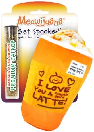 Meowijuana Fall Pumpkin Spice Latte Refillable Cat Toy | Plush Catnip Toy by Meowijuana