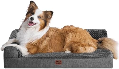 EHEYCIGA XL Dog Bed Memory Foam for Crate, Extra Large Dog Bed Orthopedic with Washable Removable Cover, Waterproof Pet Sofa Couch XLarge Size Dogs, 41x27x6.5, Dark Grey by EHEYCIGA