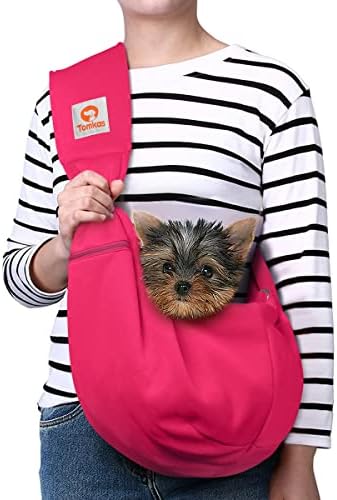 Tomkas Dog Cat Carrier Sling Classic Pocket & Classic Strap(M,Rose red) - Image 7