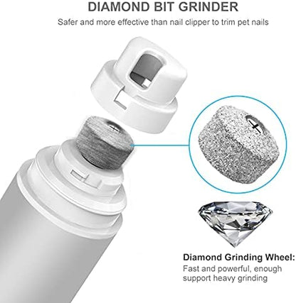 Dog Nail Grinder and Clippers Quiet with 10h Working Time Professional Pet Nail Trimmer Stepless Speed Regulation Pet Nail Grinder Electric Nail File for Large Medium Small Dogs and Cats… - Image 5