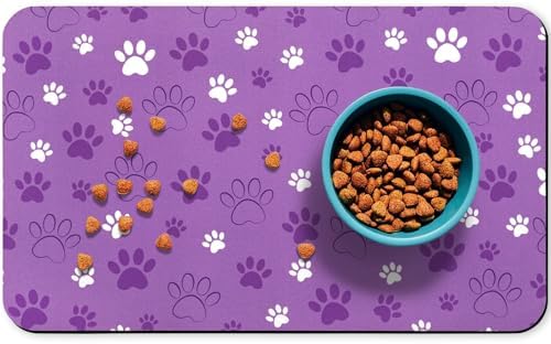 Dog Food Mat, Absorbent Water Bowl Mats Cat Pet Feeding Placemats 20 * 12 inch by Zoeeya