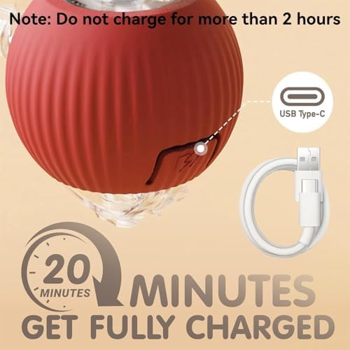 Durable Interactive Cat Toys for Indoor Cats, Smart Automatic Cat Chase Ball Toy, Upgraded Speedy Tail Kitten Toy for Bored Indoor Adult Pets (red, 01) - Image 3