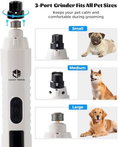 2026 Upgraded Silent Dog Nail Grinder 5 Speeds with dual LED Lights（WHITE） - Image 7