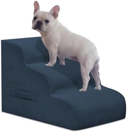 Mesa Lemon 3 Step Dog Stairs Pet Ramp for High Beds, Sofas and Cars by MesaLemon