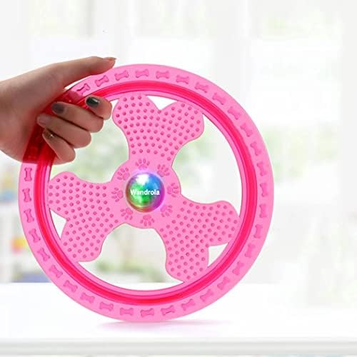 Flying Disc Dog Sport Toy with Flashing LED Lights, Light Up Pet Disk for Ultimate Night Time Play, Blue - Image 3