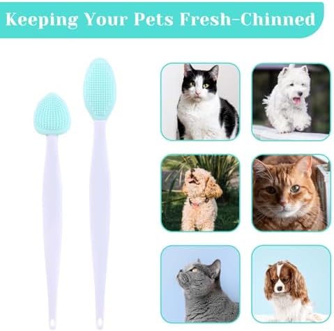 JJUNW 4Pcs Cat Acne Brush Set, Chin Treatment, Black Seed Exfoliating Brush, Dual Sided Silicone Brush for Chin Acne and Blackhead Exfoliation - Image 4