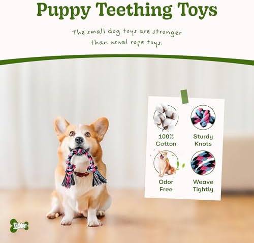 SHARLOVY Puppy Rope Toy, Dog Rope Toy for Small Dogs, Puppy Teething Toys - Image 2