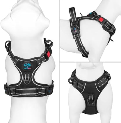 PHOEPET No Pull Dog Harness Medium Reflective Front Clip Vest with Handle - Image 2