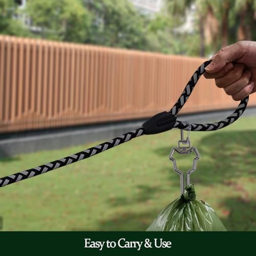 3 Pack Dog Poop Bag Dispenser Include 3 Rolls (45 Bags) Leak-Proof Doggie Pet Waste Bags & 1 Pack Metal Poop Bag Holders(Black) - Image 2