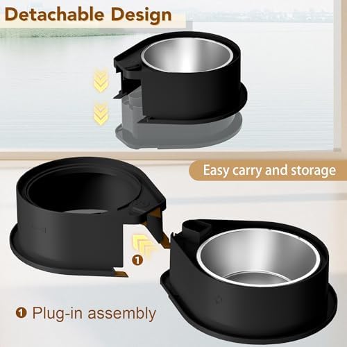Newget 304 Stainless Steel Dog Bowl Set, 24oz Foldable Pet Dishes, Black - Image 5