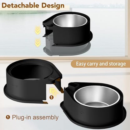 Newget 304 Stainless Steel Dog Bowl Set, 24oz Foldable Pet Dishes, Black - Image 5