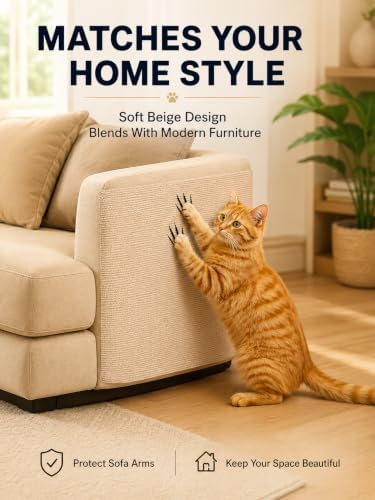 TLNNK 78.7"x15.8" Cat Scratch Furniture Protector - Beige - Image 3