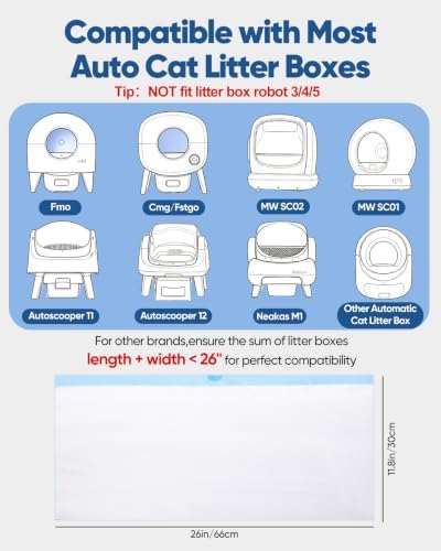 50 Count Drawstring Cat Litter Bags for Automatic Litter Boxes - Image 2