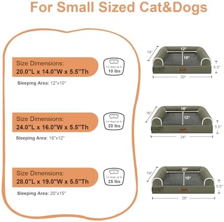 NANUYA Orthopedic Dog Bed for Medium Dogs, 28 x 19 Inch, Dark Green - Image 6