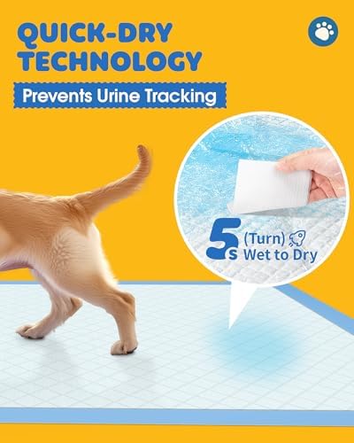 Powools Puppy Pads for Dogs, 22 x 22 in, 6-Layer, Leak-Proof, 150-Pack - Image 2