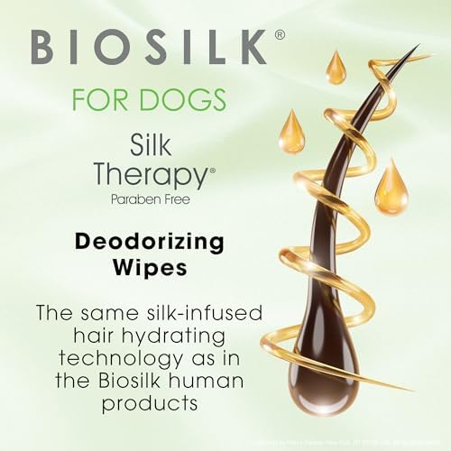 BioSilk for Dogs Deodorizing Dog Wipes, Silk Proteins, 100 Count - Image 2
