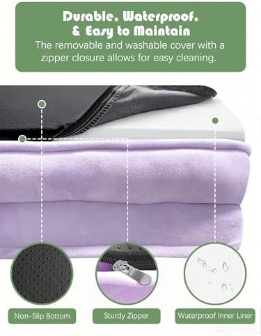 Spotted Play Orthopedic Dog Bed with Sides - Sofa Beds for Medium Dogs, Supportive Foam Pet Couch Bed with Washable Removable Cover, Waterproof Lining and Non-Slip Bottom, Purple - M - Image 6