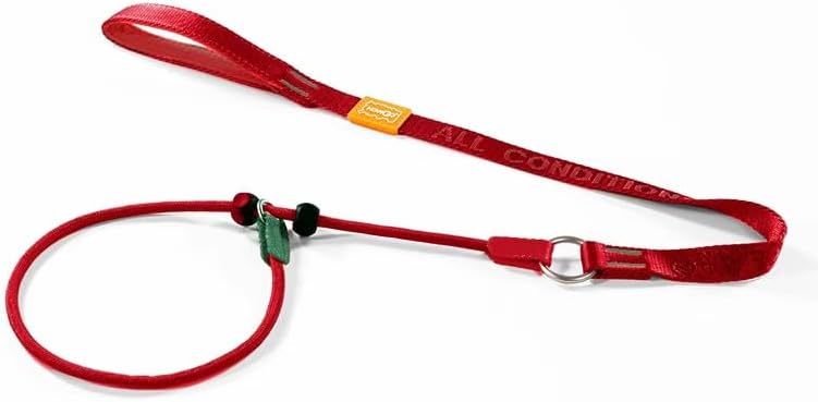 HowGo Slip Lead Dog Leash with 2 Spring-Loaded Stoppers (Red 3.6FT) by HOWGO