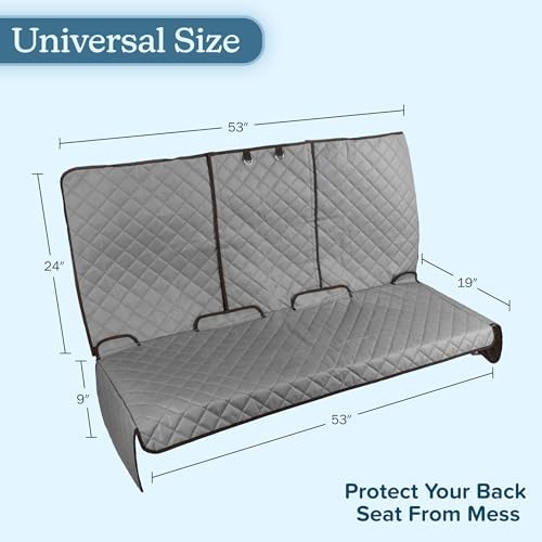 Dog Car Seat Cover for Back Seat - Water-Resistant Car Seat Protector for Cars, Trucks, and SUVs - Seat Cover Protects from Scratches, Mud, Pet Hair, and Accidents - Car Accessories by PETMAKER (Gray) - Image 5