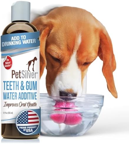 PetSilver Teeth & Gum Water Additive for Dental Care, USA, 12 fl oz by PetSilver