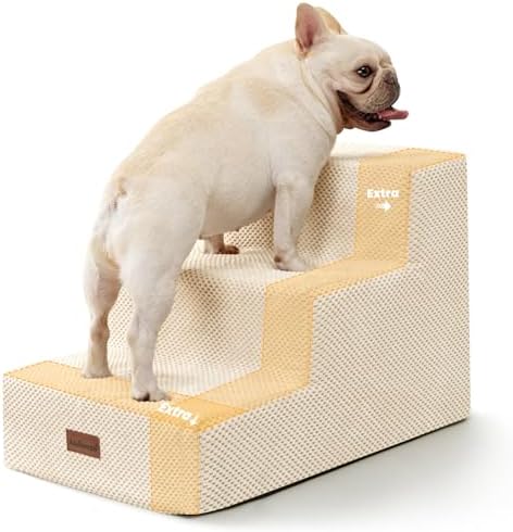 Aodisman Dog Stairs for Small Dogs,Wider 3-Step Pet Steps for Couch & Bed by AODISMAN