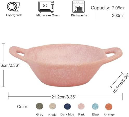 Ceramic Cat Bowl Cats Dishes for Food and Water, 8.3 Inch Dog Bowls, 7 oz Ceramic Cat Food Bowl, Whisker Fatigue Pet Plate, Pet Water Bowls with Handle Perfect for Indoor Cats (Pink) - Image 2
