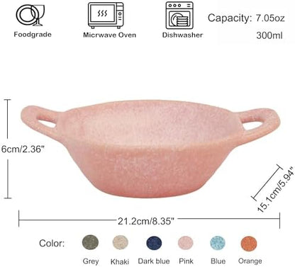 Ceramic Cat Bowl Cats Dishes for Food and Water, 8.3 Inch Dog Bowls, 7 oz Ceramic Cat Food Bowl, Whisker Fatigue Pet Plate, Pet Water Bowls with Handle Perfect for Indoor Cats (Pink) - Image 2