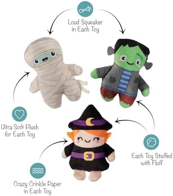 Fringe Studio Pet Toy, Ghouls Wanna Have Fun Plush Dog Toy 3 PCS Set,Pet Shop Collection (662192) - Image 2