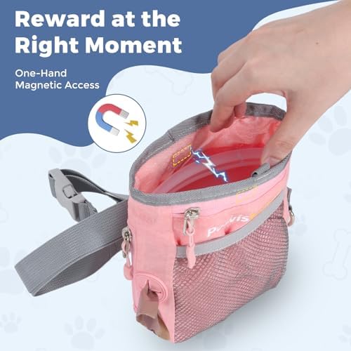 Dog Treat Pouch for Pet Training, One-Hand Magnetic Closure, Hands-Free Treat Bag with Silicone Liner, No Mess No Smell - Image 2