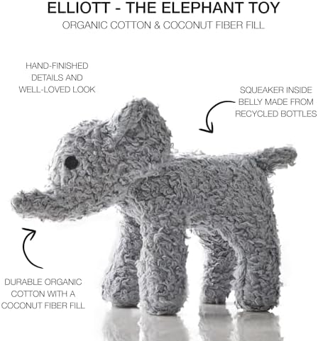 Plush Durable Cotton Dog Toys with Coconut Fill for All Pet Breeds, Elliot the Elephant, One Size - Image 3