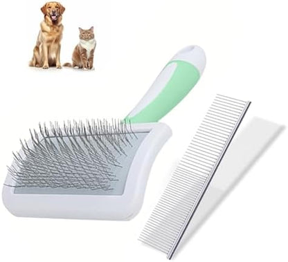 Slicker Brush for Dogs & Pet Comb,Grooming Brush for Thick,Fluffy,Shedding Fur on Dogs and Cats Soft,Gentle Pins for Grooming by Unknown