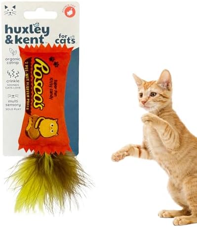 Huxley & Kent Plush Crinkle Catnip Cat Toy, Roscos Fluffer Puffs by HuxleyKent