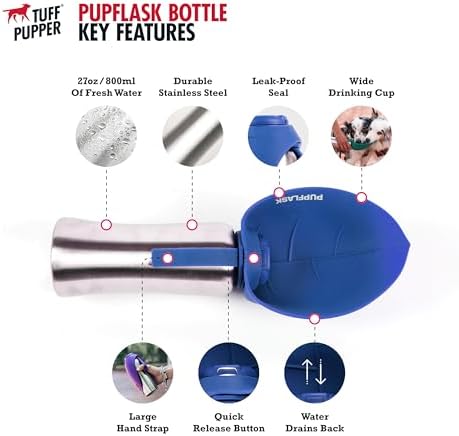 PupFlask Large Dog Water Bottle, Portable Stainless Steel Travel Bowl - Image 4