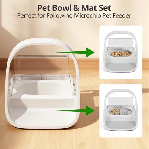 Slow Feeder Bowl for Automatic Microchip Cat Pet Feeder, Helps Prevent Bloat & Improve Digestion, Easy to Clean, Slow Feeder Bowls & Mat - Image 2