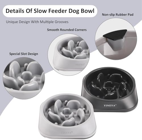 YINEYA 2PCS Slow Feeder Dog Bowls, Pet Supplies that Slow Down Eating, Pet Food Bowls, Maze Dog Puzzle Feeder for Medium Breed - Image 4