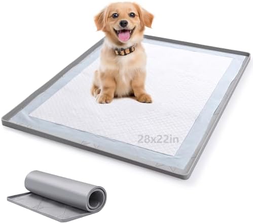ondware Dog Pee Pad Holder, Silicone Potty Tray for Dogs, 28 x 22 in, Gray by ondware